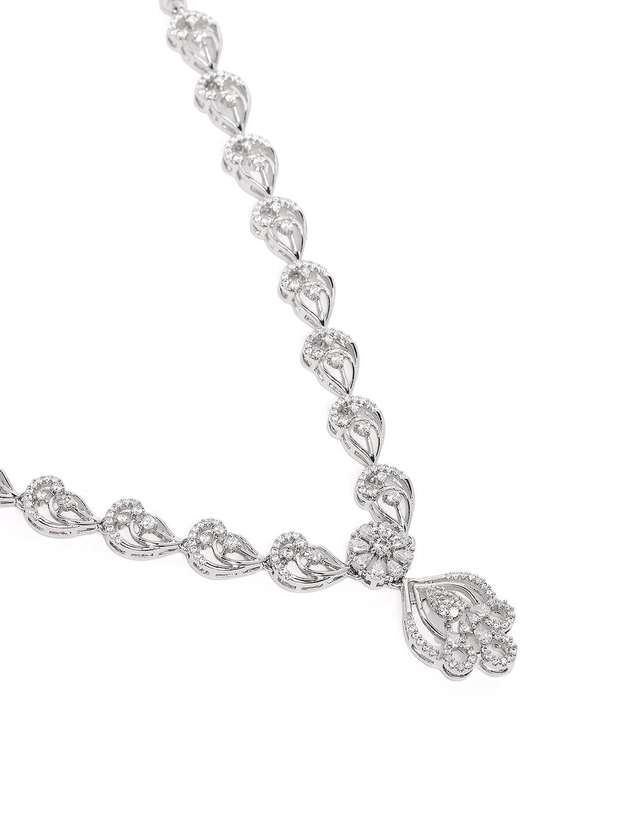 Classic CZ Filigree Pattern Necklace Set