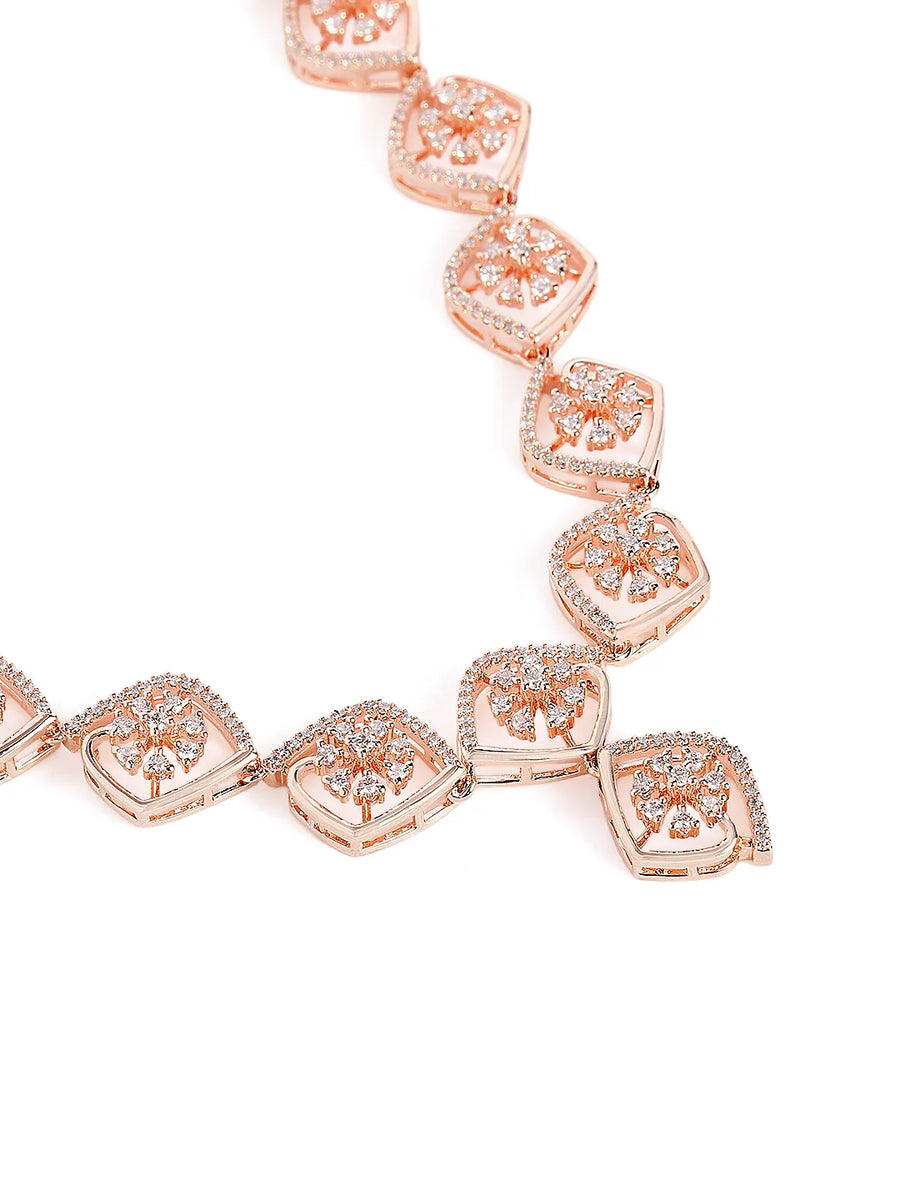 Timeless Petal Grace CZ Necklace Set