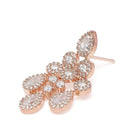 CZ Teardrop Halo Necklace Set - Rose Gold