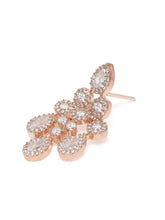 CZ Teardrop Halo Necklace Set - Rose Gold