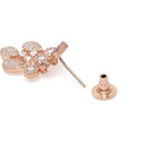 CZ Teardrop Halo Necklace Set - Rose Gold
