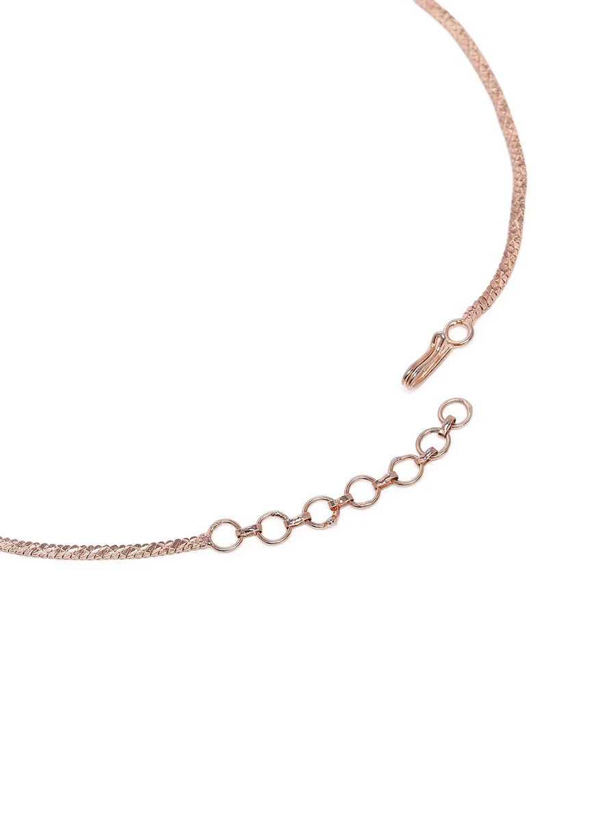 CZ Teardrop Halo Necklace Set - Rose Gold