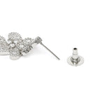 CZ Teardrop Halo Necklace Set - Silver