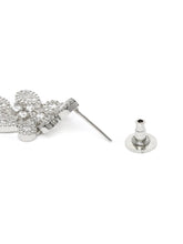 CZ Teardrop Halo Necklace Set - Silver