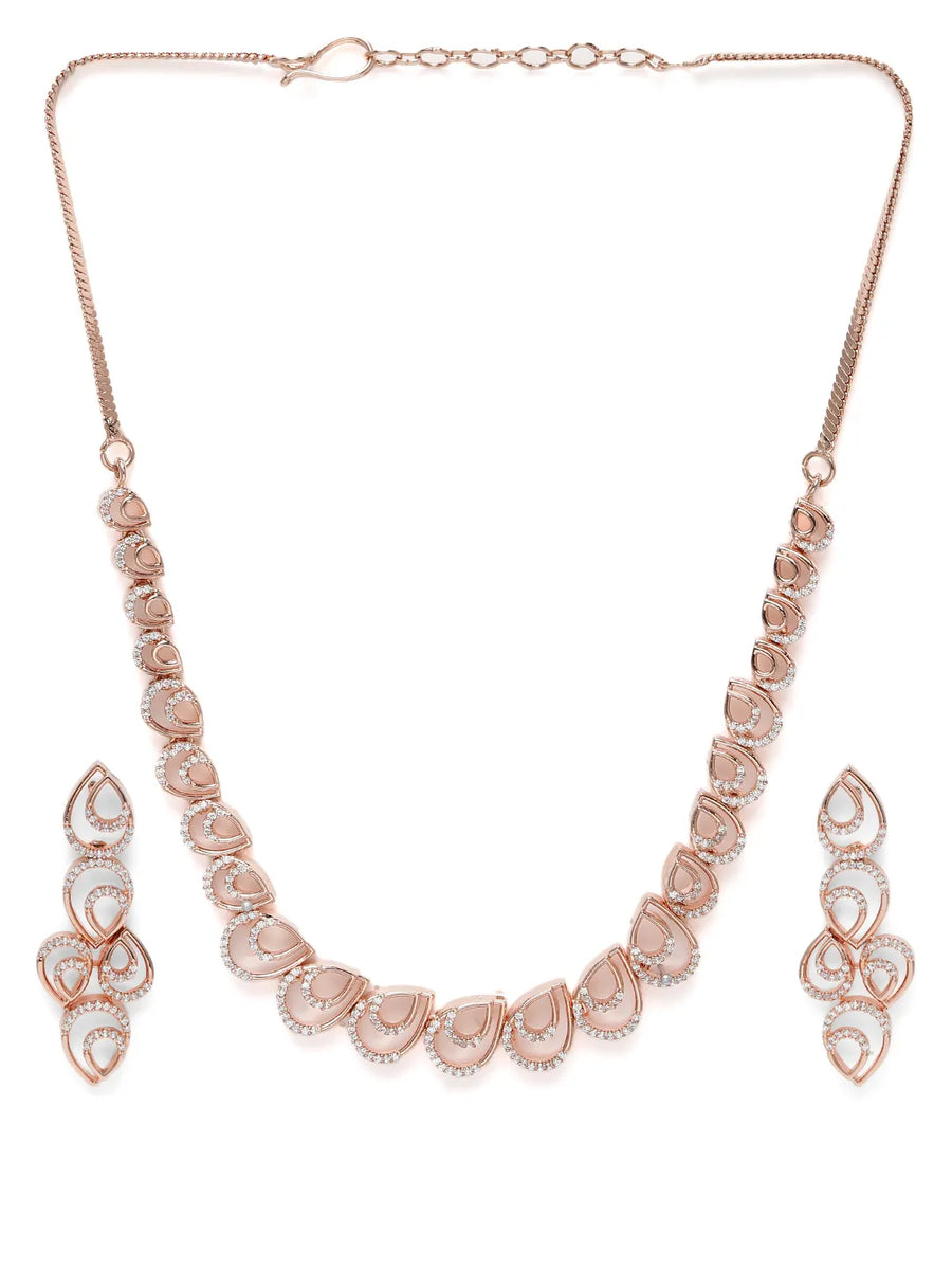 Radiant CZ Pear Drop Necklace & Earrings