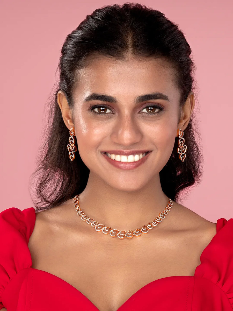 Radiant CZ Pear Drop Necklace & Earrings