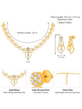 Golden Glamour Dangler CZ Necklace Set