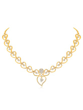 Golden Glamour Dangler CZ Necklace Set