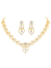 Golden Glamour Dangler CZ Necklace Set