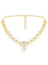 Golden Glamour Dangler CZ Necklace Set