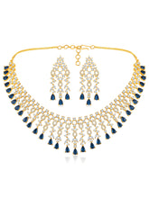 Radiant Blue Drops CZ Necklace Set