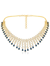 Radiant Blue Drops CZ Necklace Set