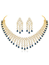 Radiant Blue Drops CZ Necklace Set