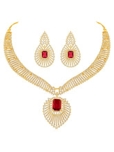 Ruby Royale CZ Necklace Set