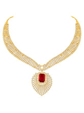 Ruby Royale CZ Necklace Set