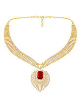 Ruby Royale CZ Necklace Set