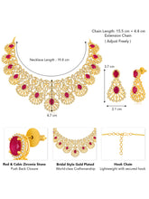 Radiant Ruby CZ and Red Stone Necklace Set