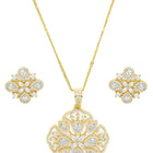 Blooming Elegance CZ Stud Pendant Set