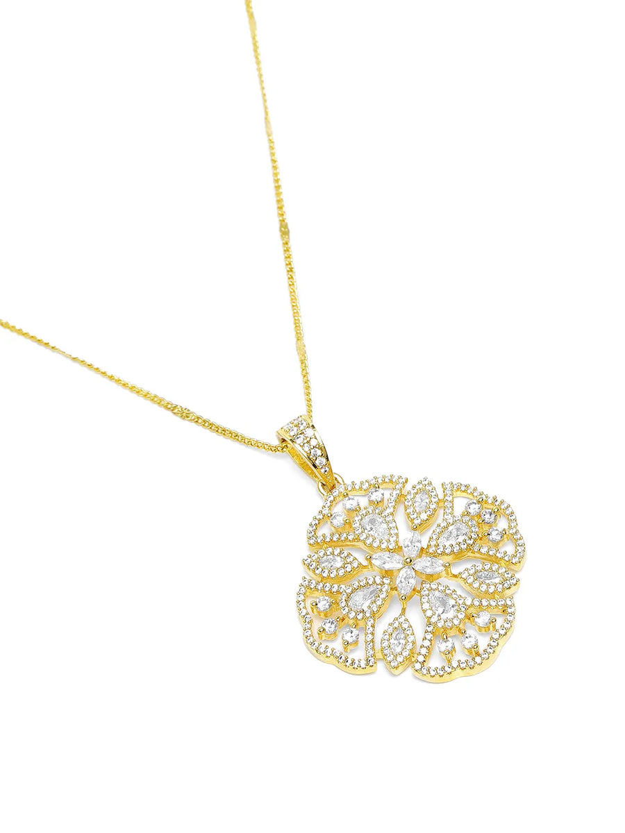Blooming Elegance CZ Stud Pendant Set