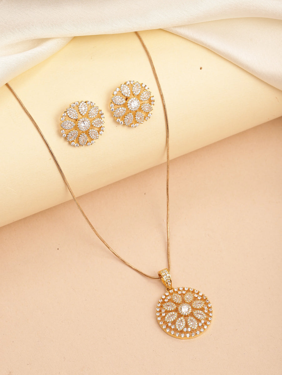 Luxe Garden Cubic Zirconia Pendant Set