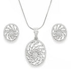 Oval Grace CZ Stud Pendant Set