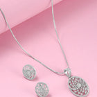 Oval Grace CZ Stud Pendant Set
