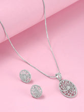 Oval Grace CZ Stud Pendant Set