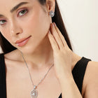 Oval Grace CZ Stud Pendant Set