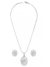 Oval Grace CZ Stud Pendant Set