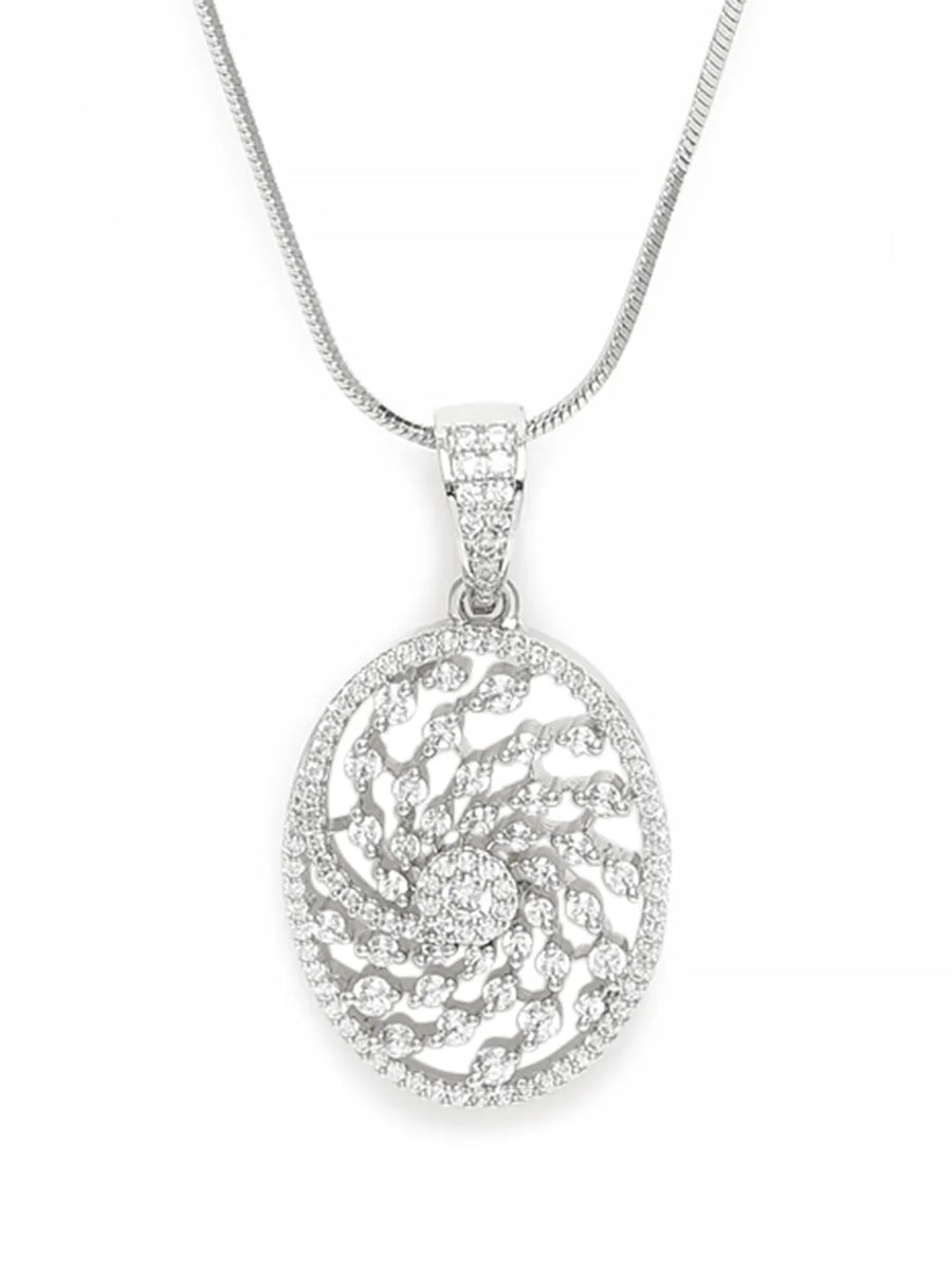 Oval Grace CZ Stud Pendant Set