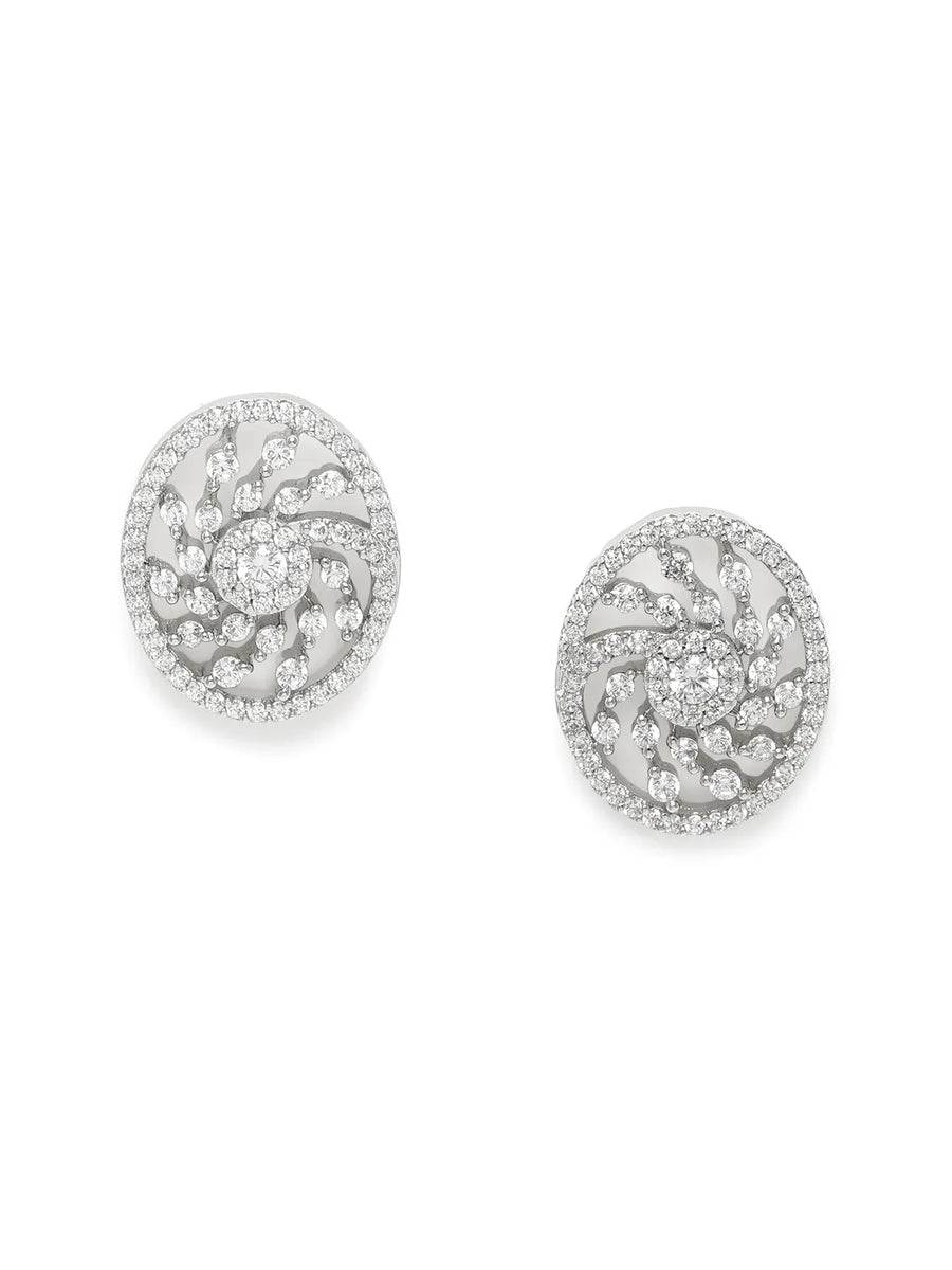 Oval Grace CZ Stud Pendant Set
