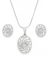 Oval Grace CZ Stud Pendant Set