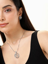 Graceful Rose Style CZ Pendant Set