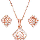Brilliant CZ Studded Pendant Set