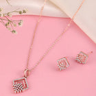 Brilliant CZ Studded Pendant Set