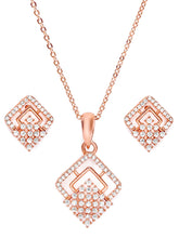 Brilliant CZ Studded Pendant Set