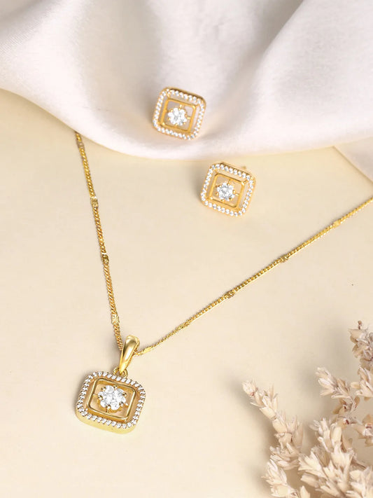 Eternal Glow CZ Studded Pendant Set