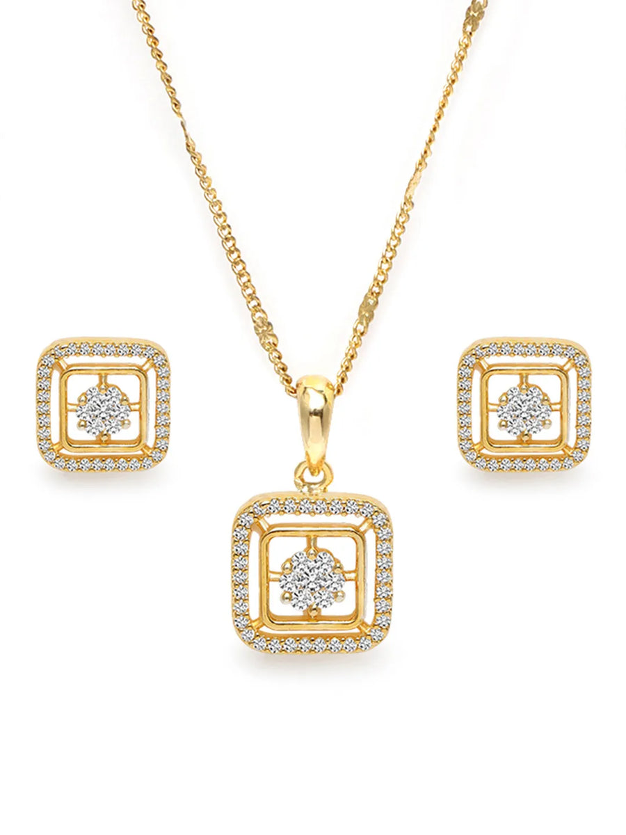 Eternal Glow CZ Studded Pendant Set