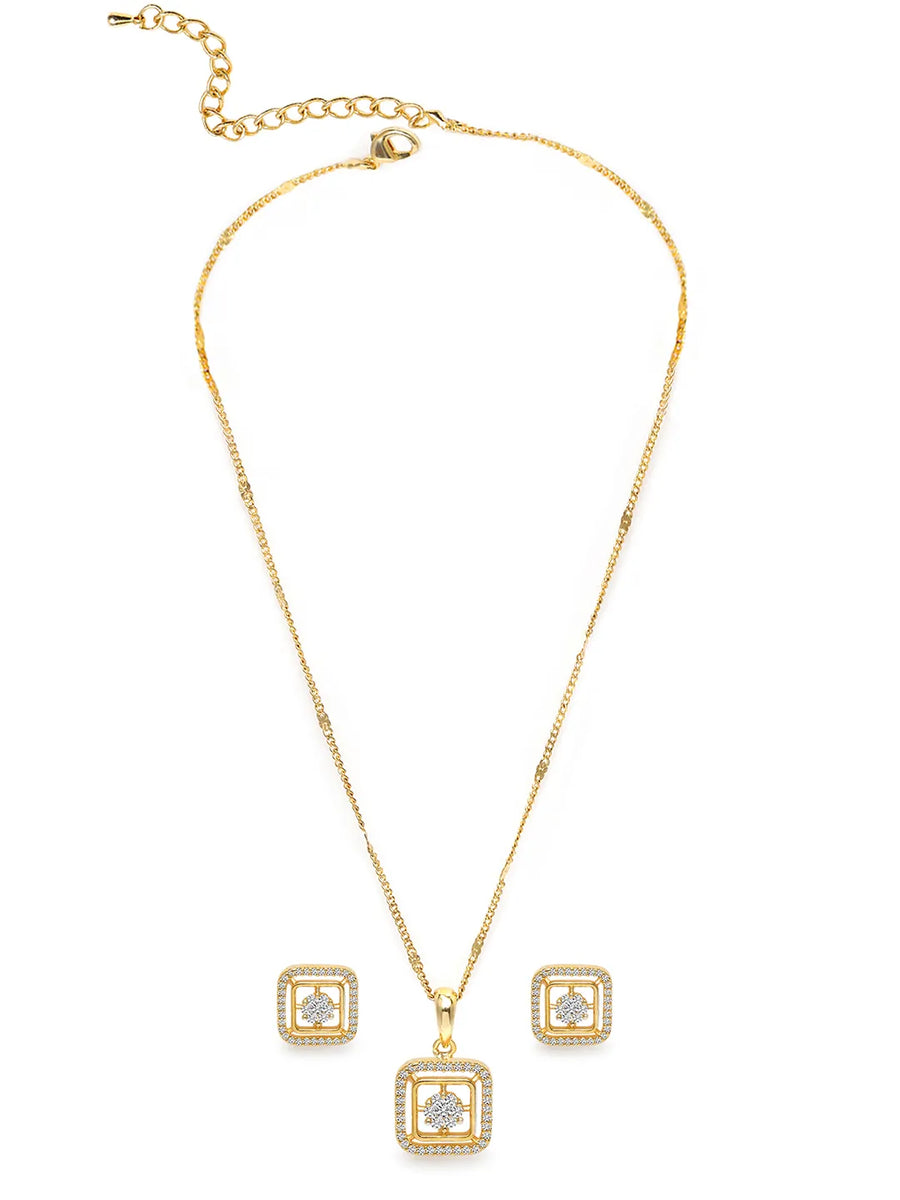 Eternal Glow CZ Studded Pendant Set