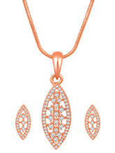 Leafy Allure CZ Pendant Set