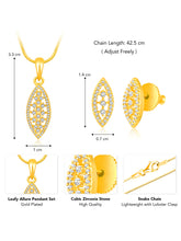 Leafy Allure CZ Pendant Set