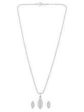 Leafy Allure CZ Pendant Set