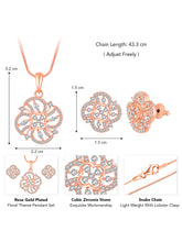 Floral Fusion CZ Contemporary Pendant Set