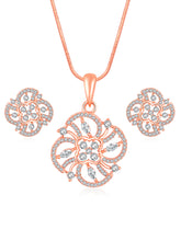 Floral Fusion CZ Contemporary Pendant Set