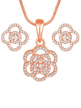 CZ Petal Perfection Pendant Set