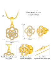 CZ Petal Perfection Pendant Set