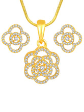 CZ Petal Perfection Pendant Set