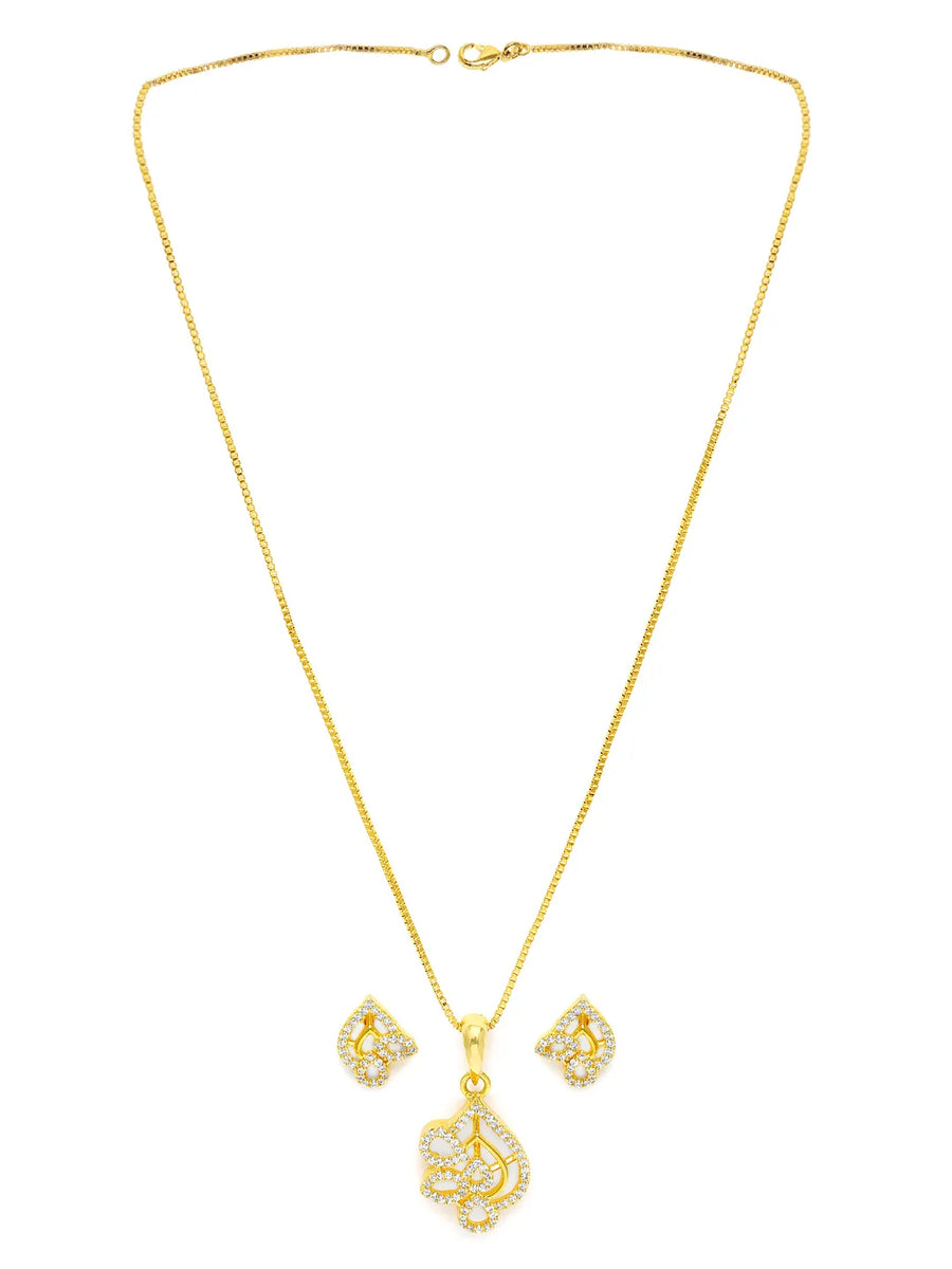Majestic Shine CZ Studded Pendant Set