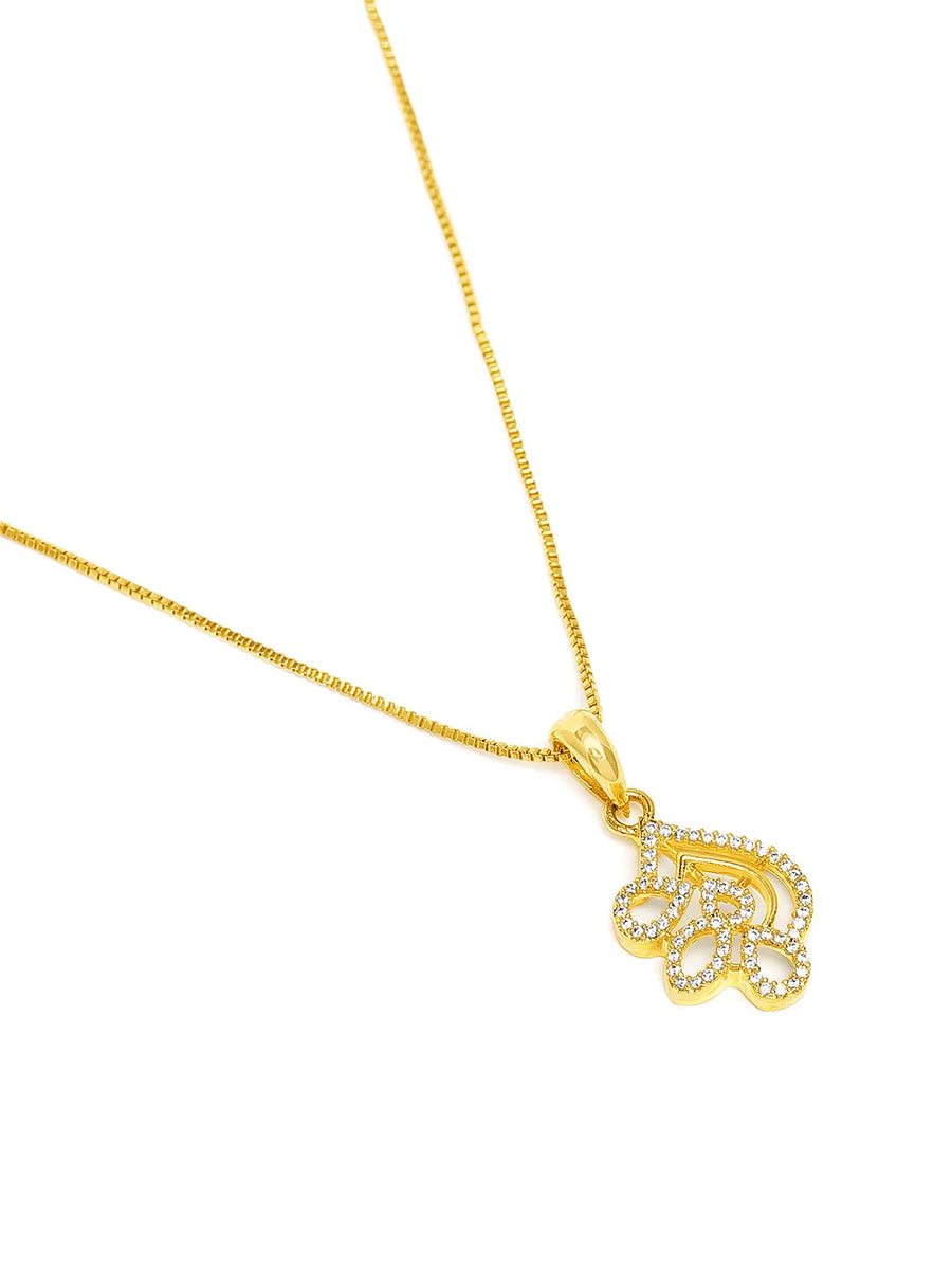 Majestic Shine CZ Studded Pendant Set