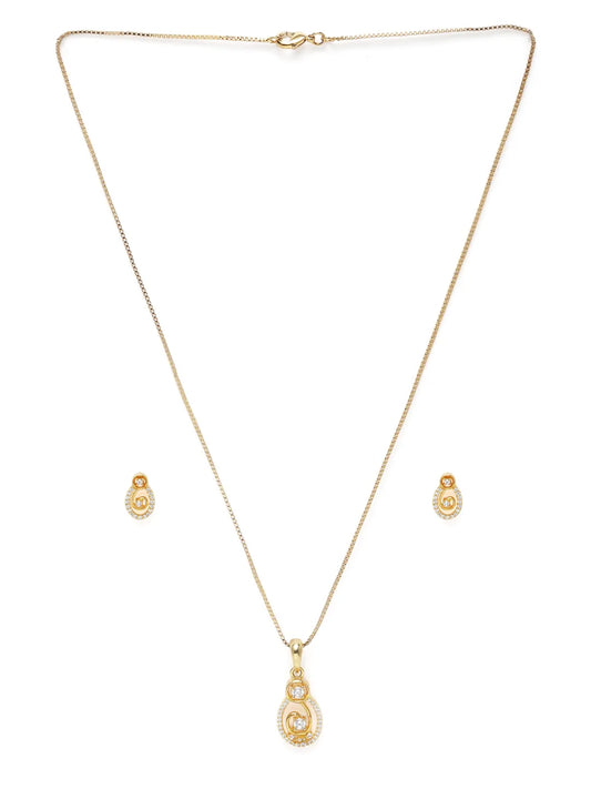 Regal Glow Cubic Zirconia Pendant Set